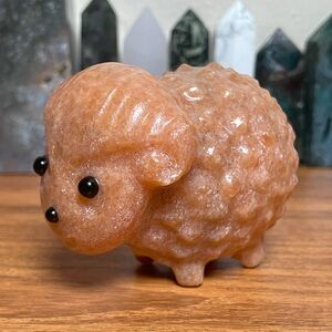 Sunstone Sheep Crystal Carving